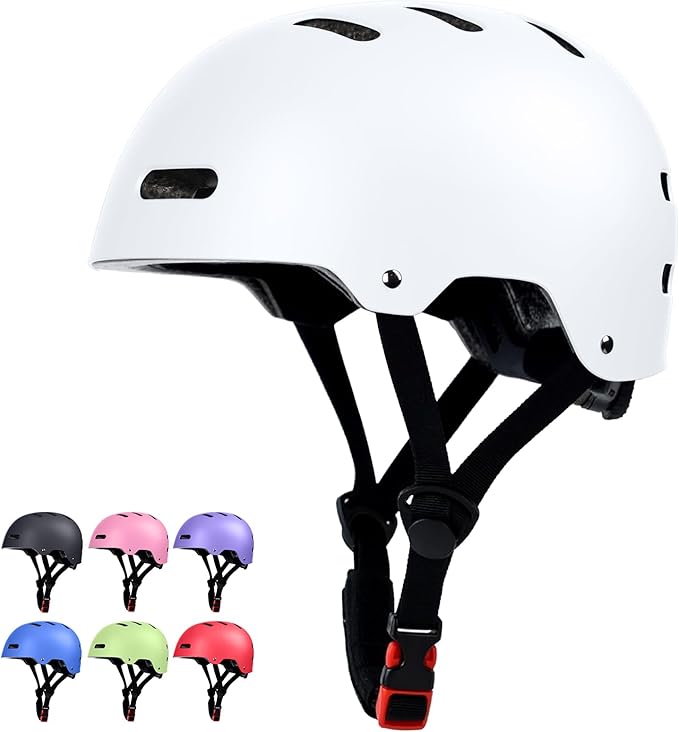 Skateboard Bike Helmet for Adults Women Men Youth Kids (2-3-5-8-14+ Years Boys Girls) - Lightweight Multi-Sport Adjustable Helmets for Bicycle Skateboard Scooter Skate Cycling