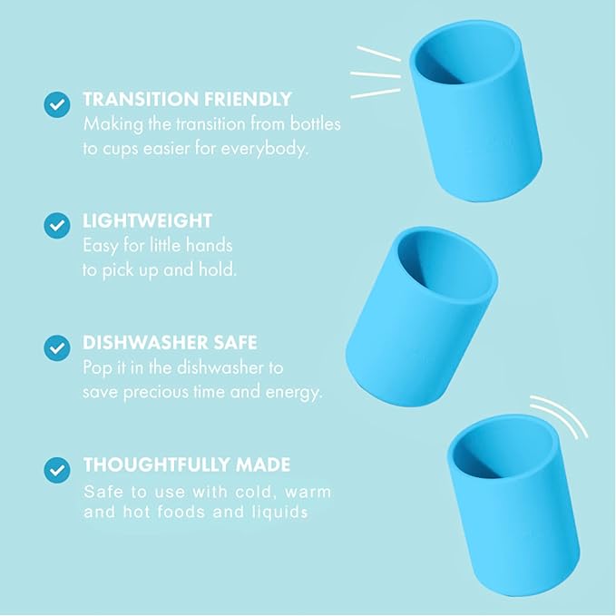 Avanchy Silicone Training Cup – 12 oz Open Cup for Toddlers and Infants – Ideal for Baby Led Weaning and Transitioning from Bottles, Black