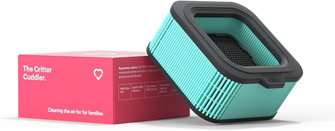 Mila Air Mini Authentic Critter Cuddler H13 HEPA & Carbon Home Replacement Filter, Reduces Pet Odors, Removes Dust & Dander, Ideal for Large Room or Bedroom