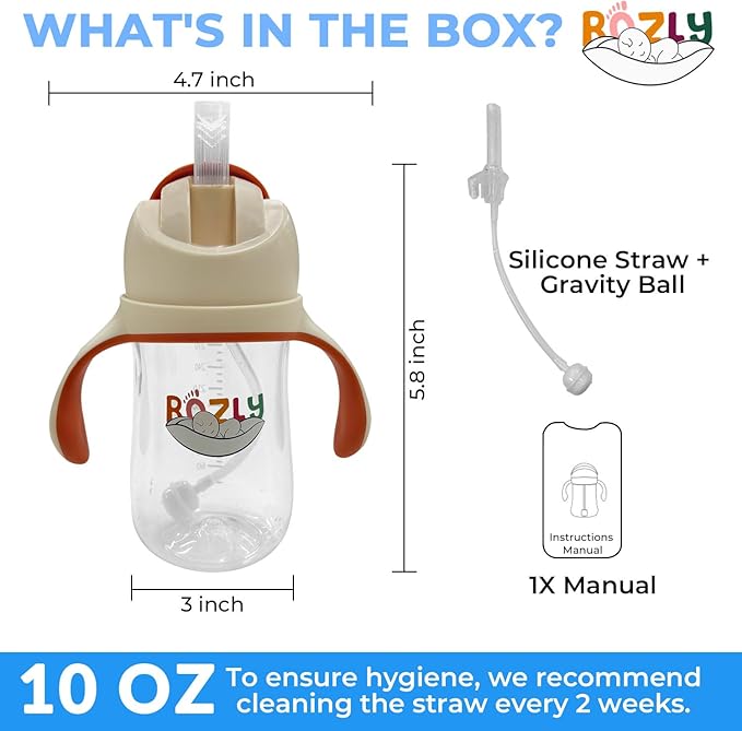 Spill-proof sippy cup for toddlers with straw - Easy grip straw sippy cup for toddlers - BPA-Free Sippy cup for 6 month old - Durable baby sippy cups 6-12 months