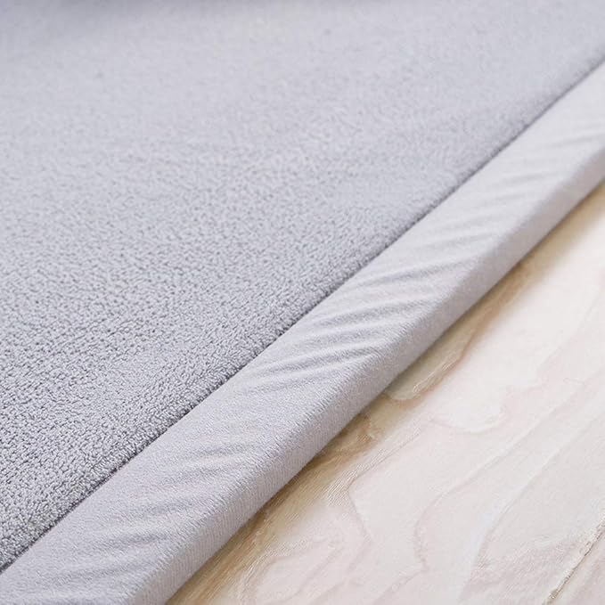 Loartee Nursery Rug - Coral Velvet Crawling Rug & Area Rug (6'8"x9'2", Gray) for Toddler, Children, Play, Yoga Mat, Exercise Pads