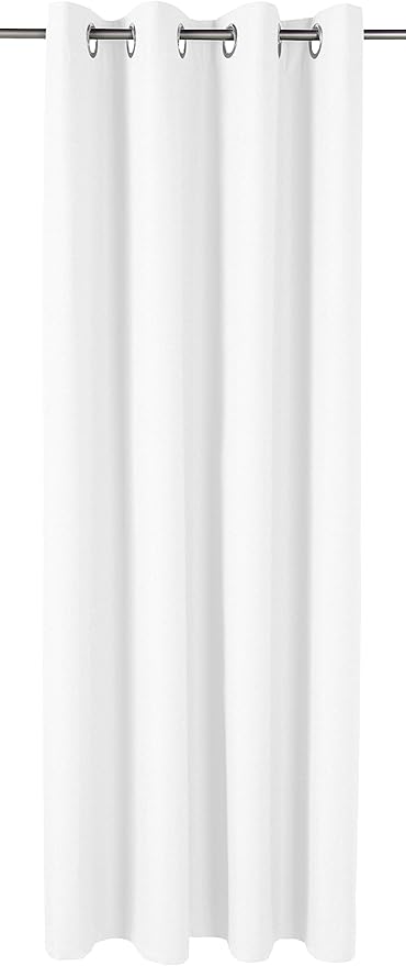 Amazon Basics Light Blocking Room Darkening Blackout Window Curtain with 2 Panels Grommets, for Living Room and Bedroom, 52 x 63 inches, White - Set of 2