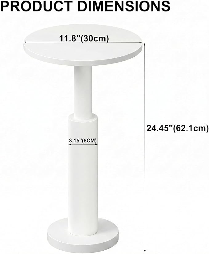 LAATOOREE Small Round Side Table, Accent Drink Coffee Table, Pedestal End Table - Image 3