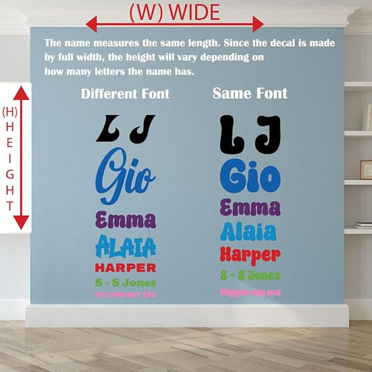 Multiple Font Custom Name Nursery Wall Decal Vinyl Sticker | Home Décor | Custom Kids Room Decal | Bedside Decals | Children’s Room| Car | Laptop