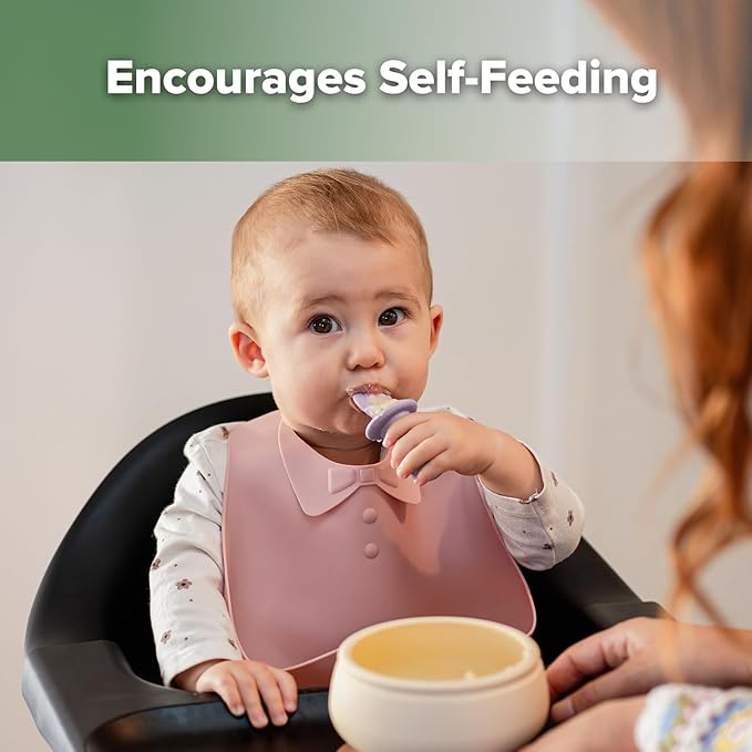 Haakaa Astronaut Beginner Silicone Cutlery Set – Toddler Spoons Self Feeding 6+Months, Baby Led Weaning Supplies, Easy Grip Toddler Utensils, Baby Feeding Essentials