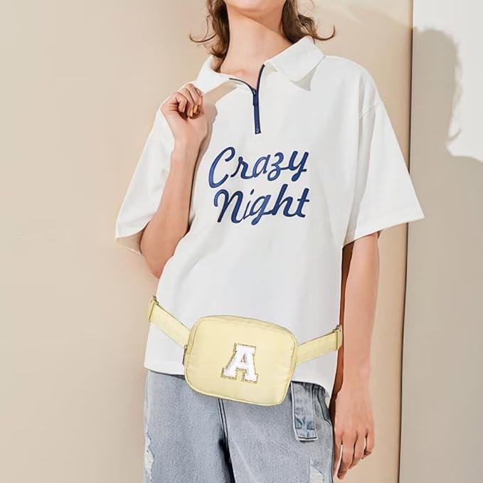 YOOLIFE Graduation Gifts for Girls Teen Girls - Initial Crossbody Bag for Girls Teens Belt Bag Fanny Pack, Personalized Preppy Stuff Dance Gifts for Teen Girls Kids, Birthday Gifts for Girls