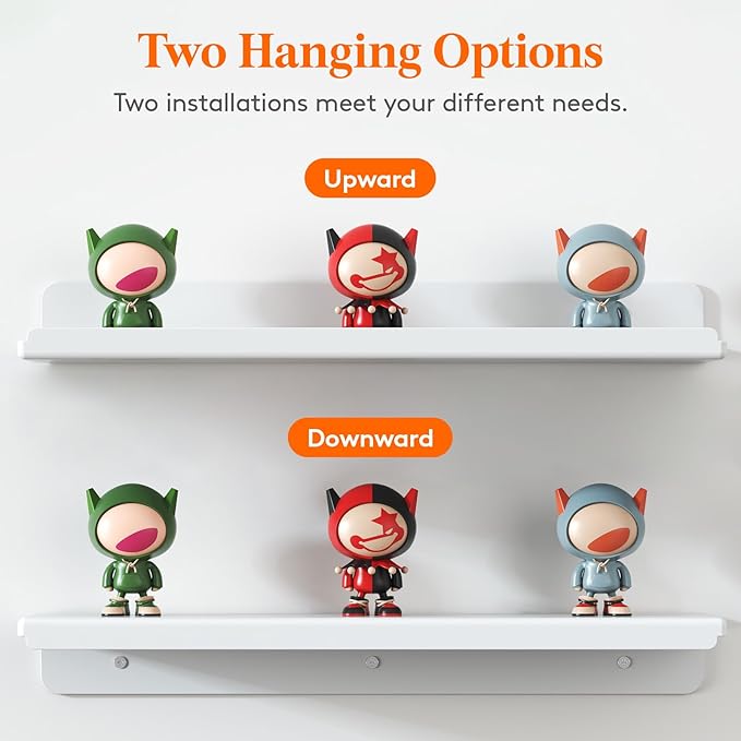 Lifewit Floating Shelves for Wall, 6 Pack White Acrylic Shelf 15" Room Decor for Bookcase/Vinyl Record Display/Photo/Picture in Bedroom, Living Room, Bathroom, Kitchen Storage and Organization