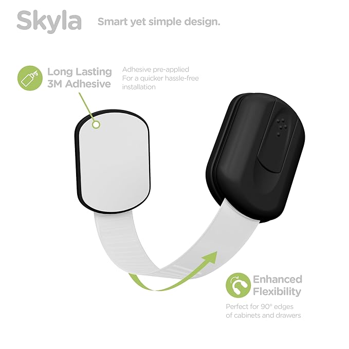 Baby Proofing Child Safety Locks (2 Pack) by Skyla Homes - The Safest, Quickest and Easiest 3M Adhesive Cabinet Latches, No Screws & Magnets, Multi-Purpose for Furniture, Kitchen, Ovens, Toilet Seats