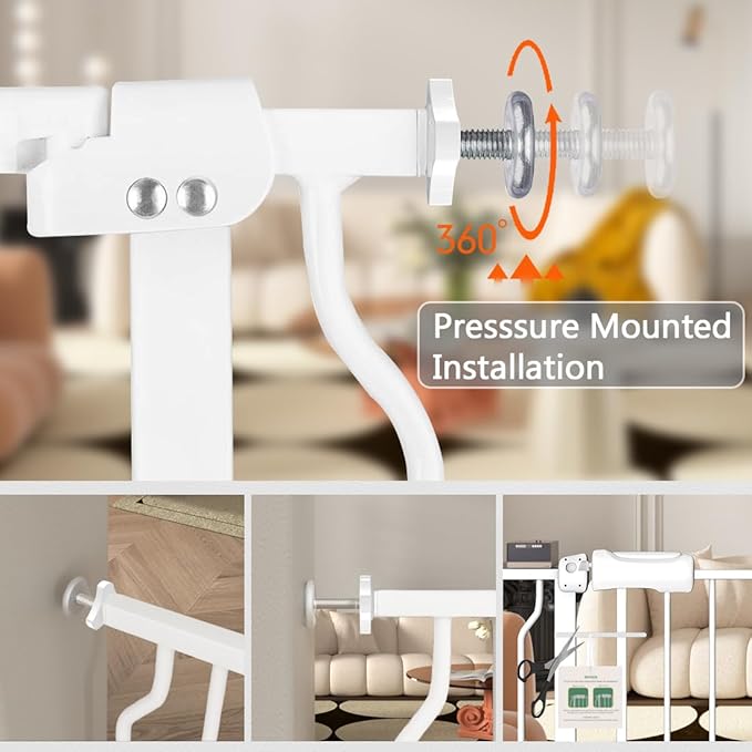 Fairy Baby Small Narrow Baby Gate for Doorways Stairs Hallway 25-27 Inch Wide, Pressure Mounted Walk Through Gates, Indoor Safety Child Gates for Kids or Pets