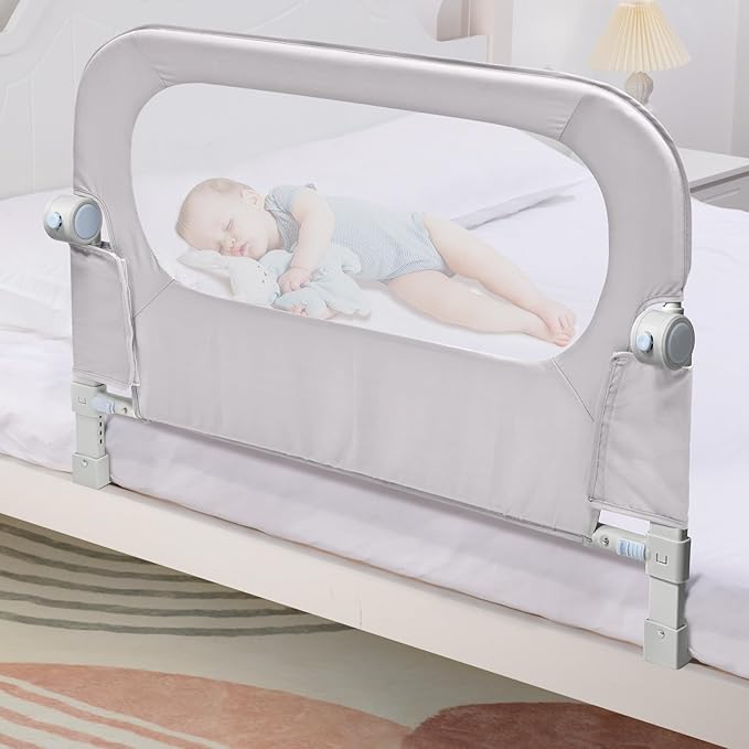 Baby Bed Rail Guard for Toddlers - 35.1" Toddler Bed Side Rails for Crib, Twin, Full, Queen Bunk Size Bed Swing Down Bedrail Extral Tall Child Safety Side Railing Guards for Kids