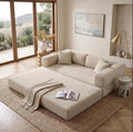 78" 4-in-1 Convertible Sofa Bed, Boneless Corduroy Sleeper Couch by Unknown