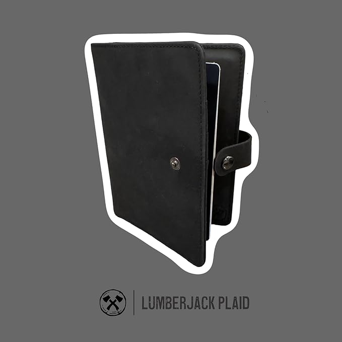 Genuine Leather AirTag Passport Holder and Wallet for Men and Women RFID Blocking for Secure Traveling and Documentation Organizer (Black)