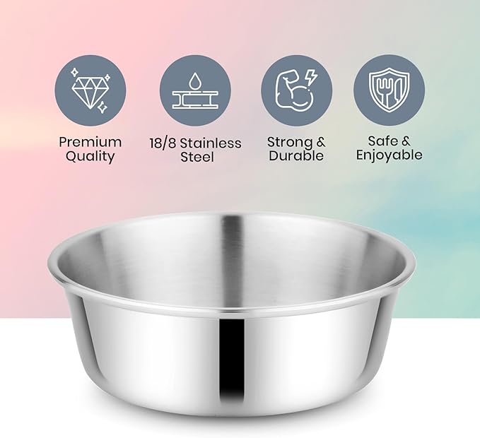 Children's Stainless Steel Bowl Set | Set of 4 bowls | 304 18/8 Stainless Steel |10 ounces | Matte Finish | Toxin Free | 100% BPA Free | Dishwasher Safe