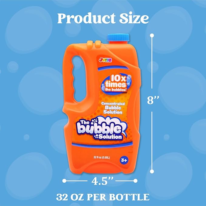 JOYIN 32 oz Bubble Solution Refills (Close to 1L/ 2.5 Gallon), Concentrated Solution for Bubble Machine, Wands, Blower, Easter (Orange)