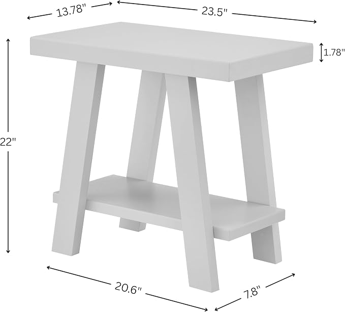 Roundhill Furniture Athens Contemporary Wood Shelf Side Table in Red - Image 2