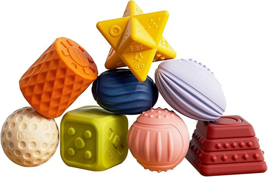 TUMAMA Baby Sensory Ball Set,Soft Textured Squeeze Balls Montessori Toys Easter Egg for Babies Toddlers 3-12 Months