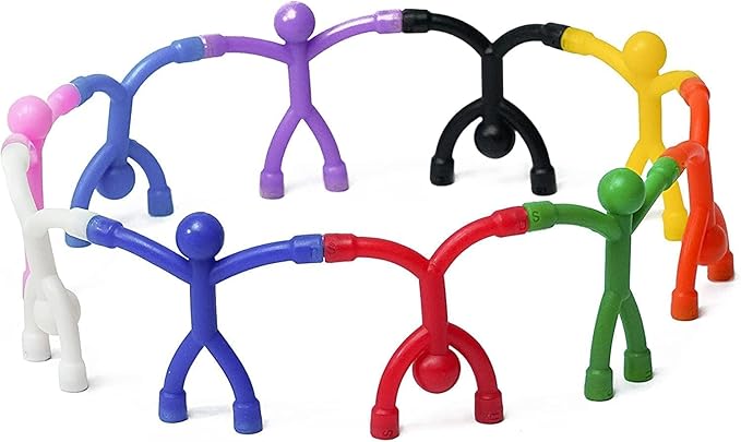 MAGMEN Classic Magnetic Fidget Toy Figures for Kids 3-8, Toddlers & Boys Girls | 10-Piece Solid Set for Travel, Road Trip, Desk & Stocking Stuffer Gifts.