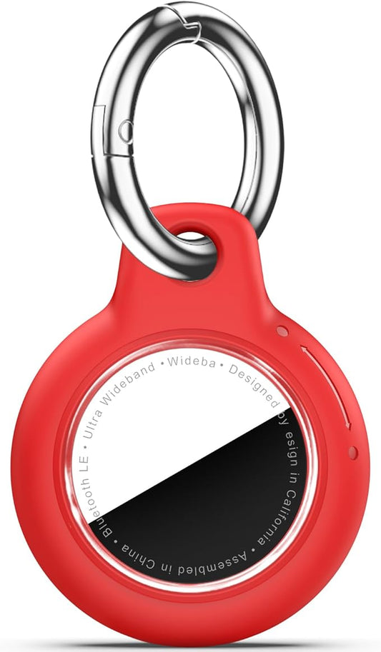 Upgrade Waterproof Airtags Holder with Apple Airtags Keychain, Hard PC Air Tag Case, Anti-Scratch & Shock Air tag Holder,Men's Women's Keyrings & Keychains, for Dog,Car Key,Luggage -Red