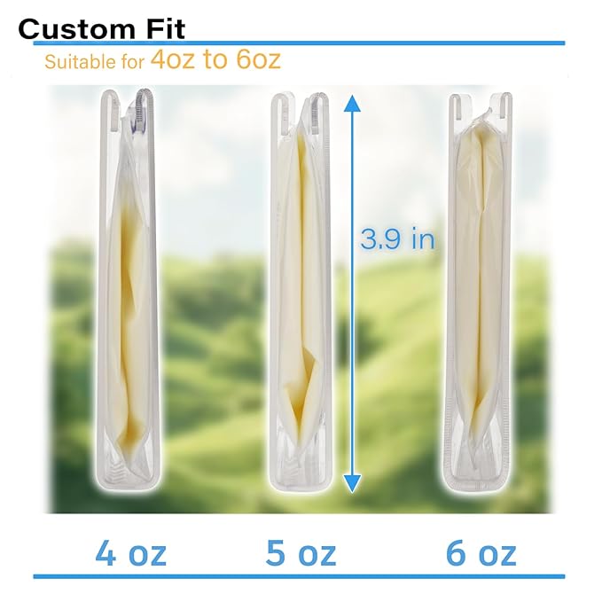 Breastmilk Storage Container with 4 Freezer Flattener Kit to Flatten Standing Breast Milk Bags in Organizer Bins Save Refrigerator Space |Horizontal Storage