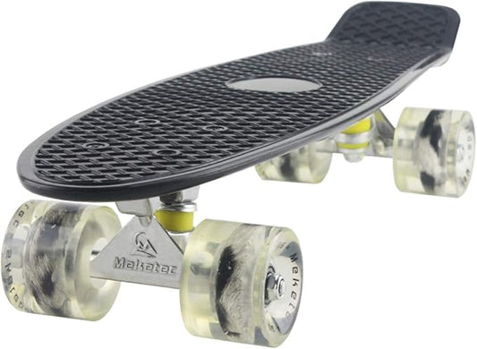 Skateboards Complete 22 Inch Mini Cruiser Retro Skateboard for Kids Boys Youths Beginners