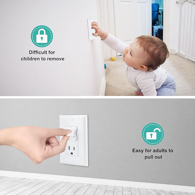 Outlet Covers Babepai 38-Pack White Baby Proof Electrical Protector Safety Improved Baby Safety Plug Covers