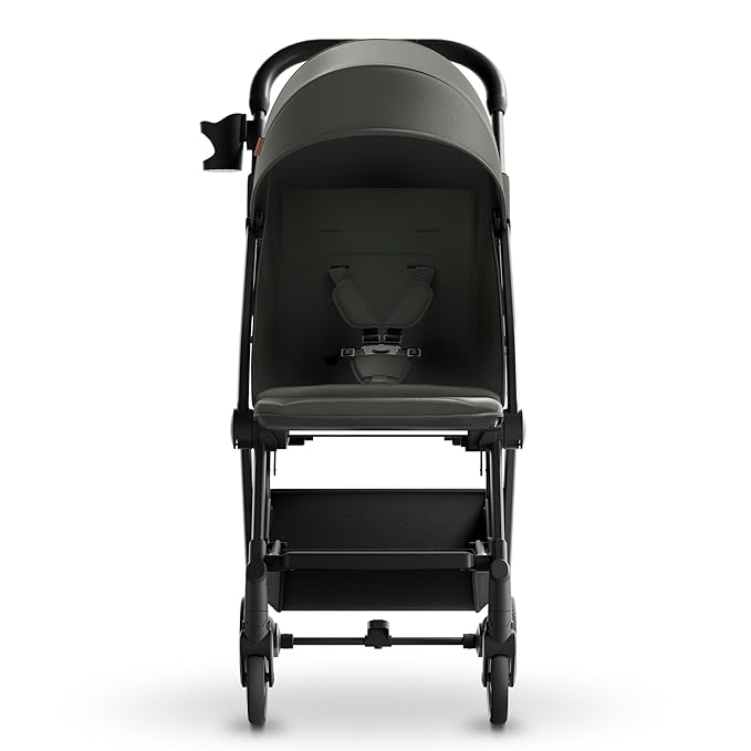 Mompush Lithe V2 Lightweight Travel Stroller, Compact Foldable Baby Stroller with Travel Bag, One-Hand Fold Stroller, Snack Tray, Mechanical Recline Seat, Airplane-Ready, UPF 50+ Canopy & Rain Cover