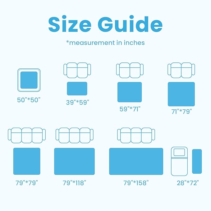 Baby Play Mat for Kids Room,Extra Thick Elasti-Foam Anti-Fall Cushion Mat for Babies,Toddlers,Infants,Water-Repellent&Non-Slip Bedroom Bedside Rugs(Ice Blue)