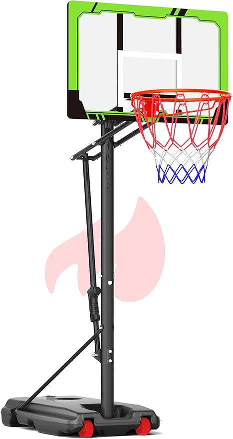 Mayfire Kids Basketball Hoop Adjustable Height 4-8.5 FT, Portable Basketball Goal System with 33'' Shatterproof Backboard for Kids Youth Teens in Driveway, Backyard, Outdoor Play