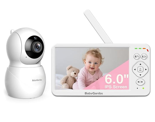 6" Big Screen Baby Monitor with Camera and Audio, 1000ft Long Range No WiFi, 2-Way Talk, 8 Lullabies, ECO Mode, Infrared Night Vision, 150 Languages, Baby Shower,Baby Register Gift