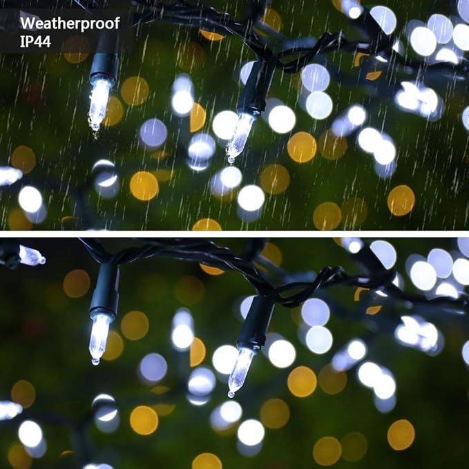 Brizled 4 Pack LED Christmas Lights, 33ft 100 LED Christmas String Lights, 120V UL Certified Connectable Xmas Tree Light Mini White Xmas Light for Home Tree Patio Indoor Outdoor Decoration, Cool White