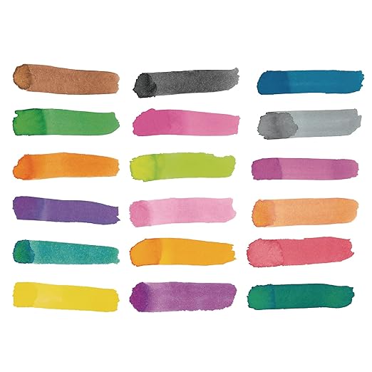 Colorations LW18 Liquid Watercolor Paint, 8 fl oz, Set of 18, Non-Toxic, Painting, Kids, Craft, Hobby, Fun, Water Color, Posters, Cool effects, Versatile, Gift