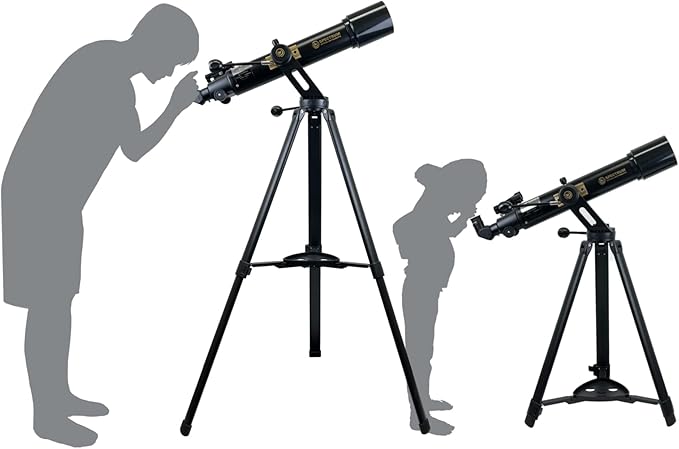SpectrumOI TourStar Pro 90 AZ Telescope for Adults Astronomy Gifts Premium AZ Refractor Telescope 90mm 660mm Focal Lenght with Aspherical Eyepiece Phone Adapter