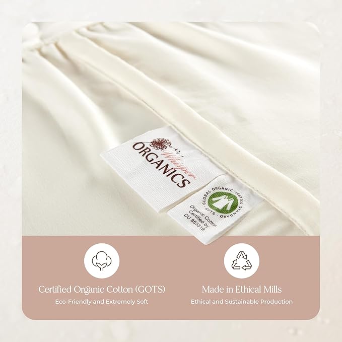 Organic Waterproof Mattress Protector Cal King - 100% Waterproof Mattress Pad with Extra Soft Quiet & Breathable Triple Layer Protection - GOTS Certified Machine Washable Deep Pocket Design (Cal King)