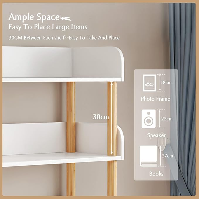 OSCHF 4-Tier Wooden Open Bookcase - Image 5