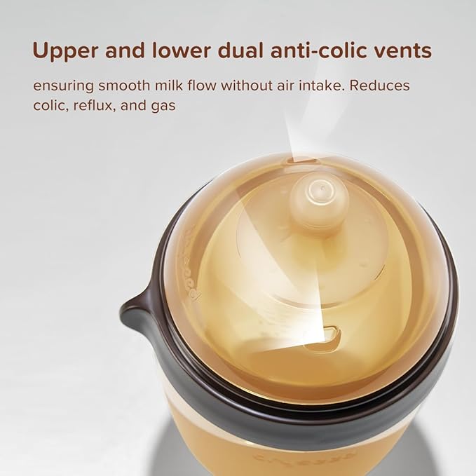 Silicone Natural Breast-Like Bottle with Nipple(3-7 Months),8oz，1pack