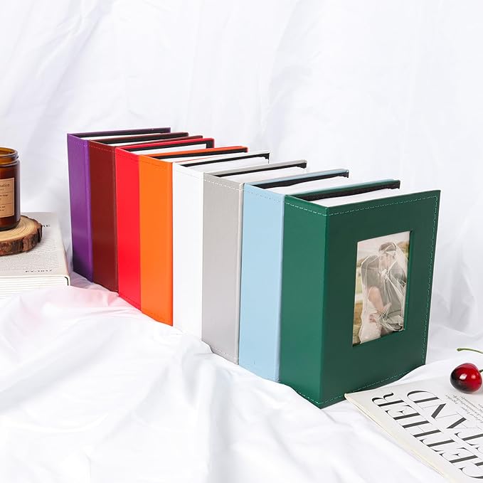 RECUTMS Photo Album 4x6 Pockets Leather Cover Photo Album Book Holds 52 Vertical 4x6 Photos Picture Book for Wedding Family Baby (Sky Blue)