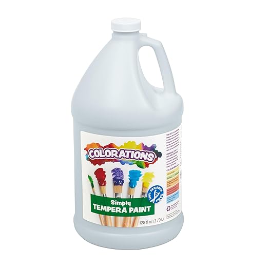Colorations Paraben-Free Tempera Paint for Kids - 1 Gallon, Vibrant, Bright White. Non-Toxic and Made in the USA, Classroom Must Haves, Bulk Arts and Crafts Supplies