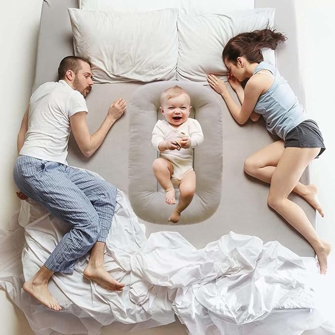 Baby Lounger Pillow, Infant Lounger for 0-24 Months, Soft Cotton and Portable Baby Lounger for Home (Blue)