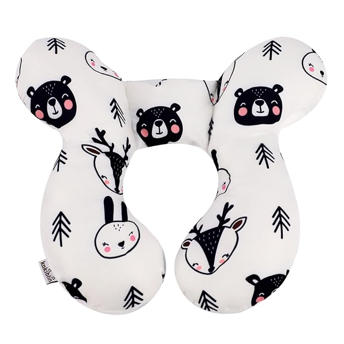 KAKIBLIN Baby Travel Pillow, Pillow for Head and Neck, Upgraded Baby Neck Support Pillow for Car Seat,Pushchair,Travel (Bear)