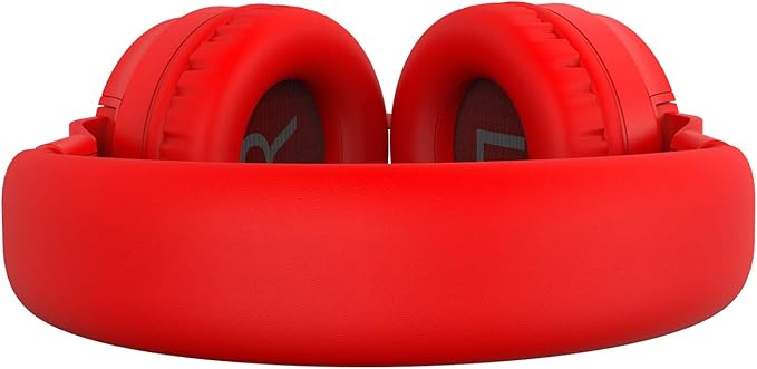 Puro Sound Labs PuroBasic Wired Headphones for Kids - Volume-Limiting & Adjustable with Microphone – Compatible with Smartphones, Tablets, PCs, and More – Safe, Durable Headphones for Kids – Red
