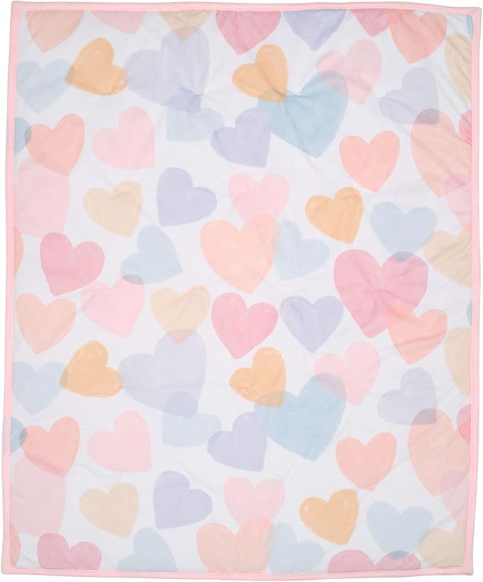 Bedtime Originals Rainbow Hearts Pink/Purple 3-Piece Baby Crib Bedding Set