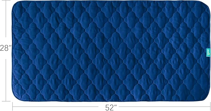 Waterproof Crib Mattress Protector Pad Cover 28" x 52", Anti Slip & Absorbent Waterproof Bed Pads for Standard Crib/Toddler Bed Quilted Machine Washable (Quilted Improved Thickness) Navy