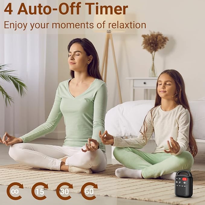 ColourNoise Portable Sound Machine White Noise Machine Rechargeable with 30 Soothing Sounds Adjustable Volume Night Light 4 Timer Functions Compact Suitable for Baby Kids Adults Sleep and Travel