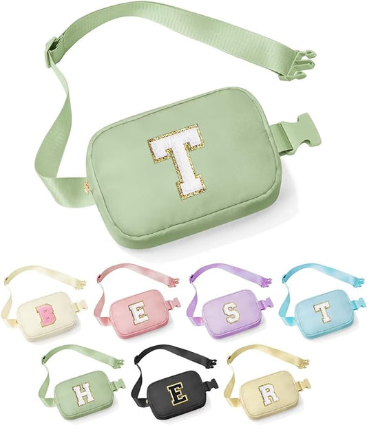 YOOLIFE Teacher Appreciation Gifts for Women - Gifts for Teacher, Teacher Retirement Gifts for Women Teacher Bag Teacher Gifts from Students, Initial Crossbody Bag Belt Bag T, Green