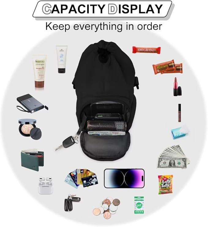 Water Bottle Holder with Strap, 4 Big Pockets with Compartment, 24oz/32oz/40oz Crossbody Water Bottle Carrier Bag