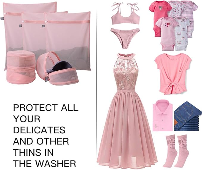 Kimmama Laundry Bag Mesh Wash Bags, Washing Machine Wash Bag, Net Washer Sack with Zipper, Dryer Pouch for Cleaning and Drying Cloths, Garment, Sweater, Delicates, lingerie, Bra, Pant, Sock, Toys