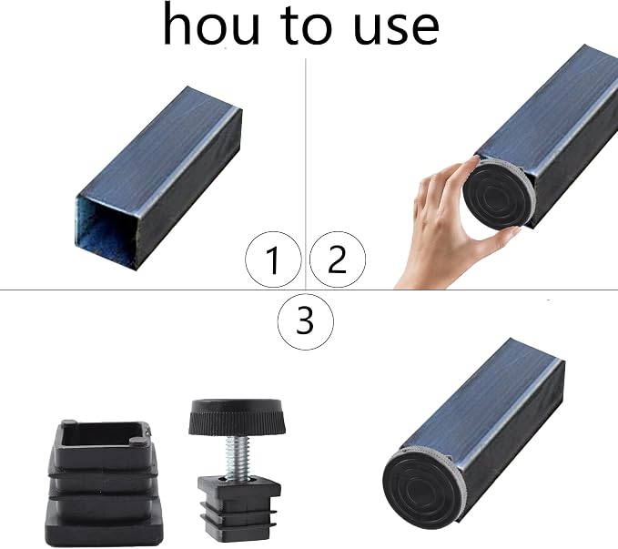 8Pcs Adjustable Leveling Feet, Square Insert Kit, Furniture Glide Leveler - Image 6