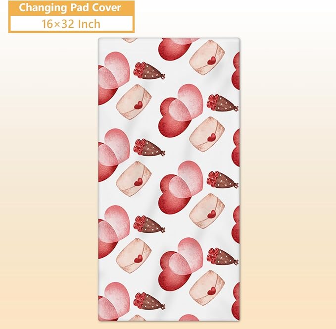 Custom Crib Bedding Set, 5 Pcs Personalized Name Nursery Bedding Set with Double Layer Flannel Blanket, Heart & Bear Baby Crib Set for Girls Boys, Customized Gifts for Infants Babies Toddlers