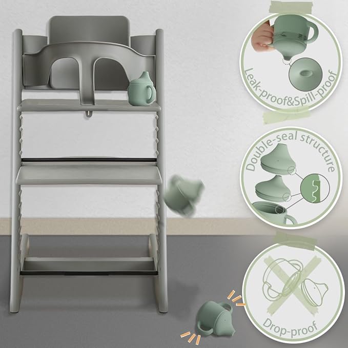 Moonkie Silicone Baby Sippy Cups | 3 Stages Training Cup Straw Cup for Infants Toddlers and Kid | 4 oz 2Pack