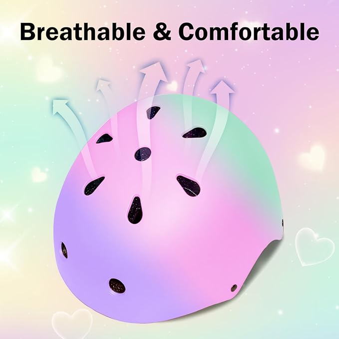 Kids Helmet for 2-3-5-8-14 Ages Girls and Boys, Ventilation and Impact Resistance Toddler Helmet for Multi-Sport Bicycle Scooter Inline Roller Skate and Skateboarding